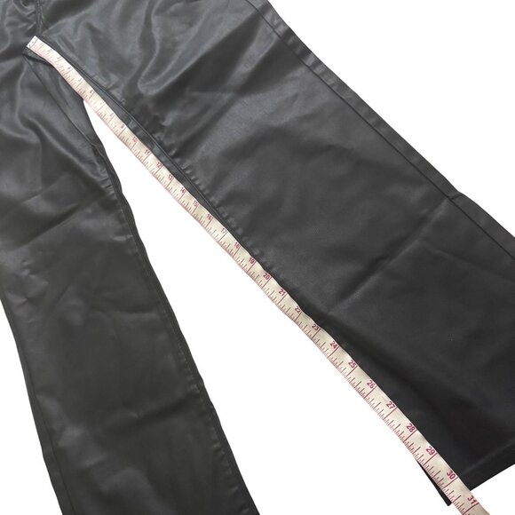 NYDJ Marilyn Straight Black Coated Lift Tuck Womens leather Pants Size 12 new - Picture 10 of 16